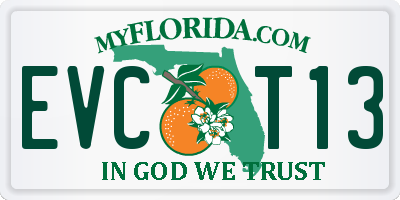 FL license plate EVCT13