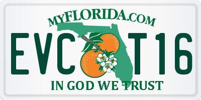 FL license plate EVCT16