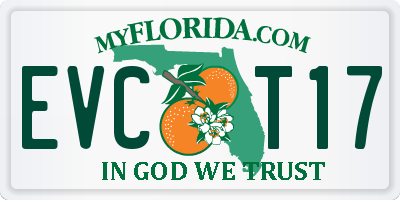 FL license plate EVCT17