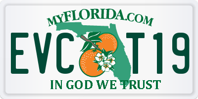 FL license plate EVCT19