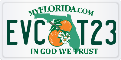FL license plate EVCT23