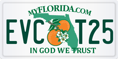 FL license plate EVCT25