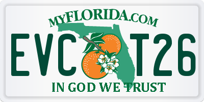 FL license plate EVCT26