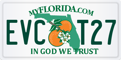 FL license plate EVCT27