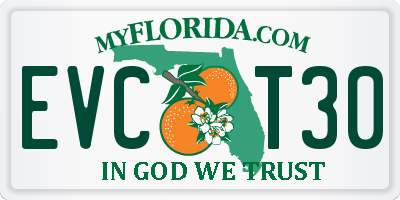 FL license plate EVCT30