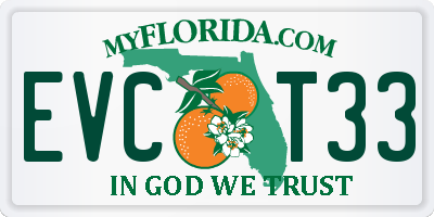 FL license plate EVCT33
