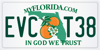FL license plate EVCT38