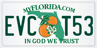 FL license plate EVCT53