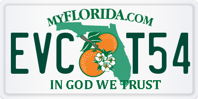 FL license plate EVCT54