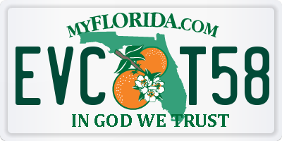 FL license plate EVCT58