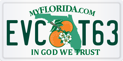 FL license plate EVCT63