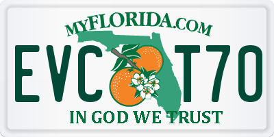 FL license plate EVCT70