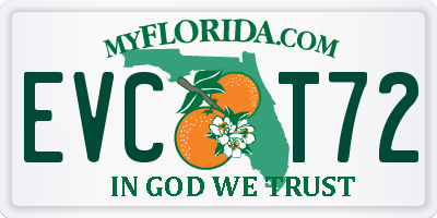FL license plate EVCT72