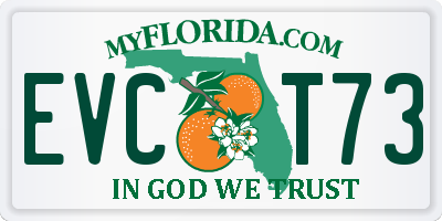 FL license plate EVCT73
