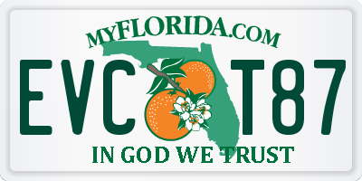 FL license plate EVCT87