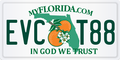 FL license plate EVCT88