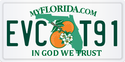 FL license plate EVCT91
