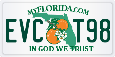 FL license plate EVCT98