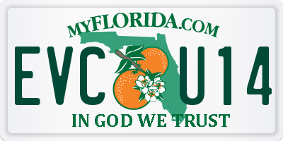 FL license plate EVCU14
