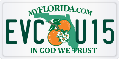 FL license plate EVCU15