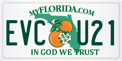 FL license plate EVCU21