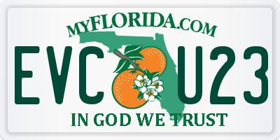 FL license plate EVCU23