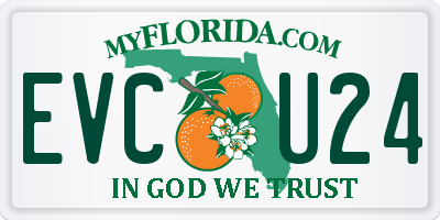 FL license plate EVCU24