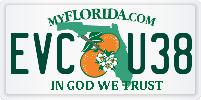 FL license plate EVCU38