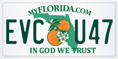 FL license plate EVCU47