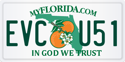 FL license plate EVCU51