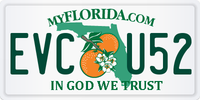 FL license plate EVCU52