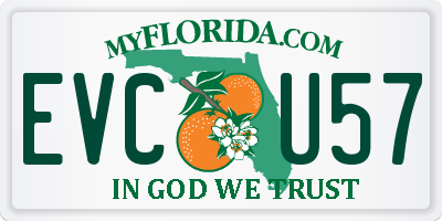 FL license plate EVCU57