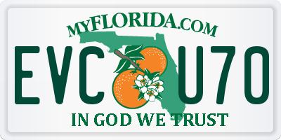 FL license plate EVCU70