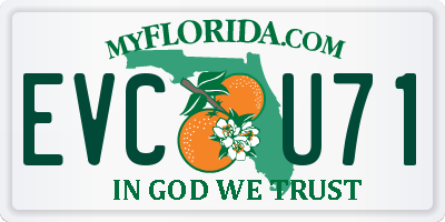 FL license plate EVCU71