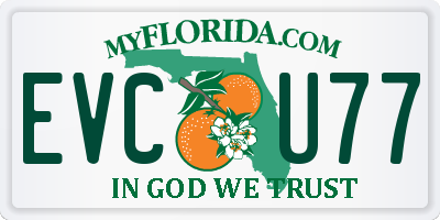 FL license plate EVCU77