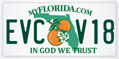 FL license plate EVCV18