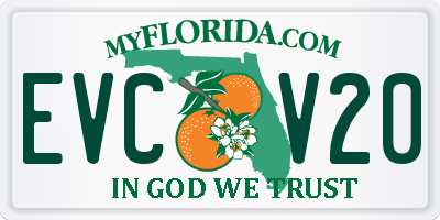 FL license plate EVCV20
