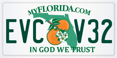 FL license plate EVCV32