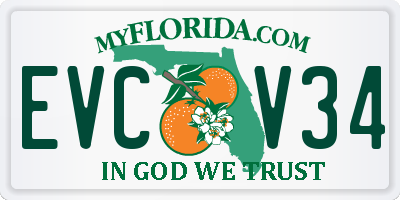 FL license plate EVCV34