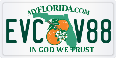 FL license plate EVCV88