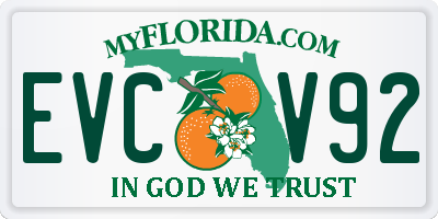 FL license plate EVCV92