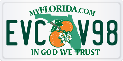 FL license plate EVCV98