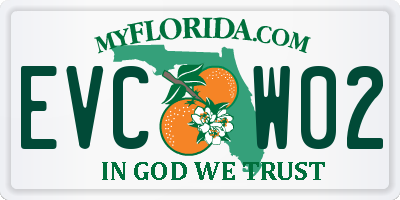 FL license plate EVCW02