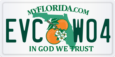 FL license plate EVCW04