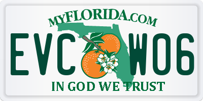 FL license plate EVCW06