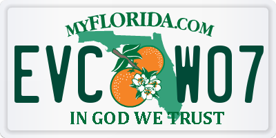 FL license plate EVCW07