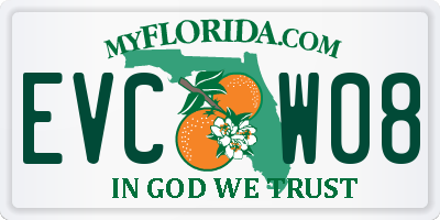 FL license plate EVCW08