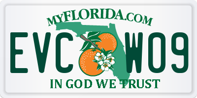 FL license plate EVCW09