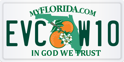 FL license plate EVCW10