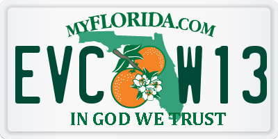 FL license plate EVCW13